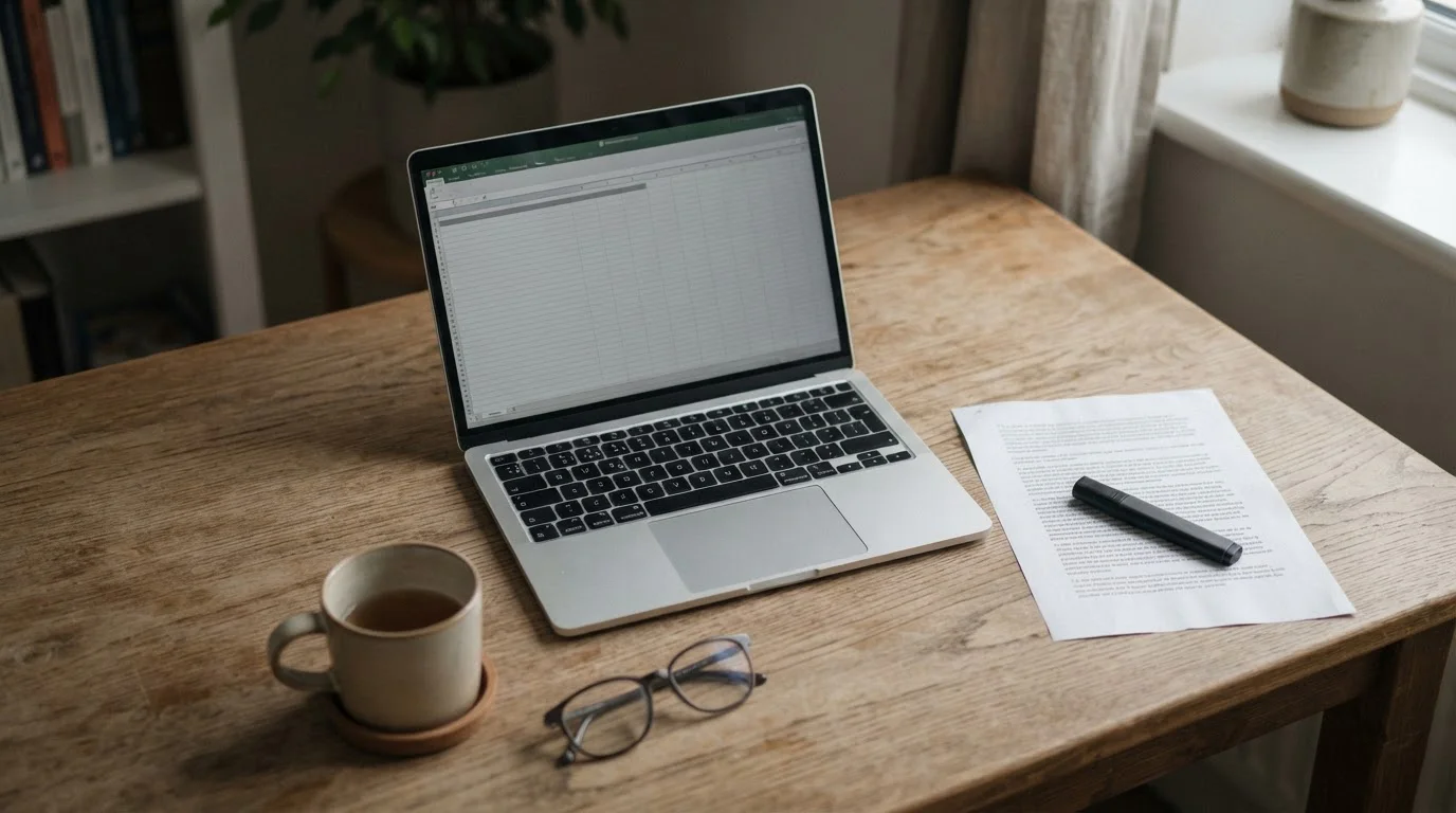 Escritorio con documentos y portátil que muestran las condiciones de una casa de apuestas online