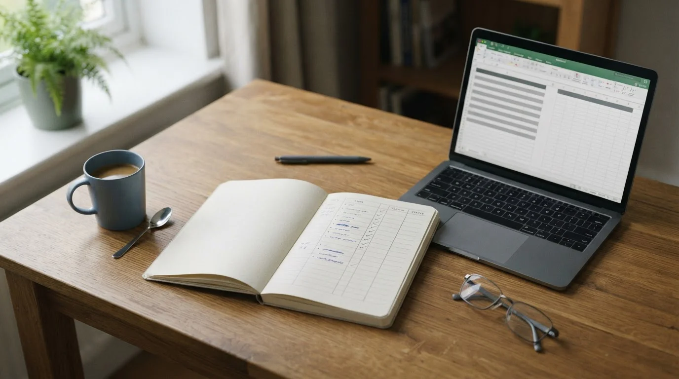Escritorio editorial con documentos y portátil para comparar casas de apuestas en España