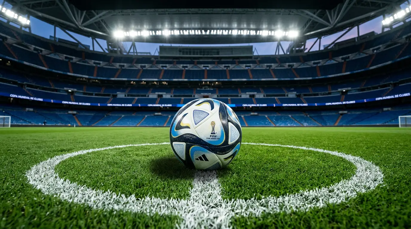 Balón oficial del FIFA Club World Cup con estadios y logos de clubes de la Premier League